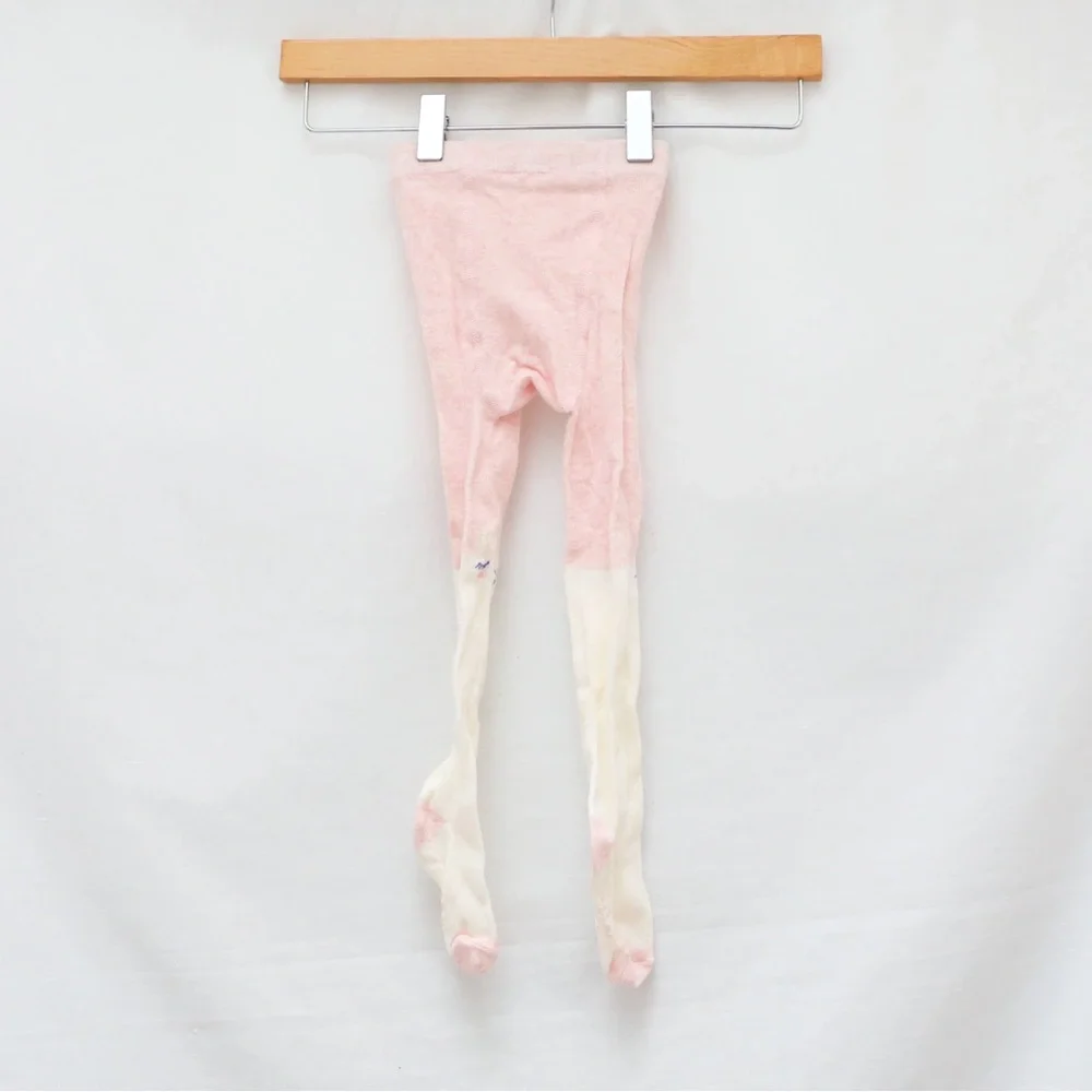 Baby Gap Set of 2 childrens tights red Christmas bear pink llama non-slip 12-24m